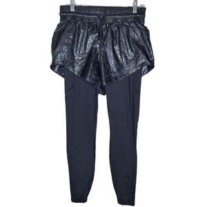 Athleta Rainer 2 in 1  Layered Legging Tight w/ Shorts Size Small Tall